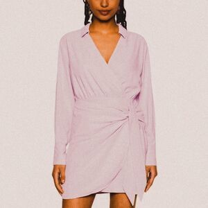 Abercrombie Draped Purple Shirt Mini Dress – Soft Girl Preppy Chic XS NWT
